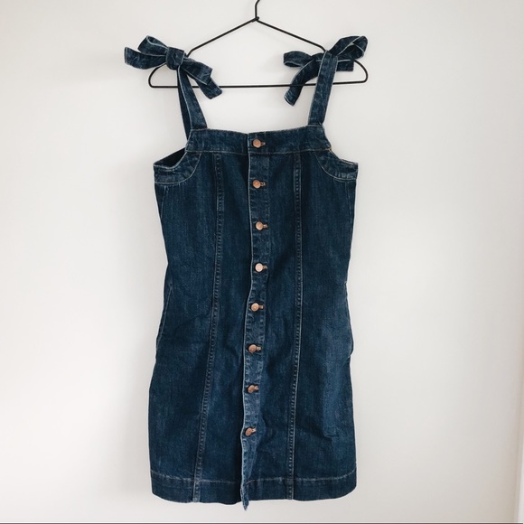 Madewell Dresses & Skirts - *NWT MADEWELL DENIM TIE-STRAP MINI DRESS SIZE 4